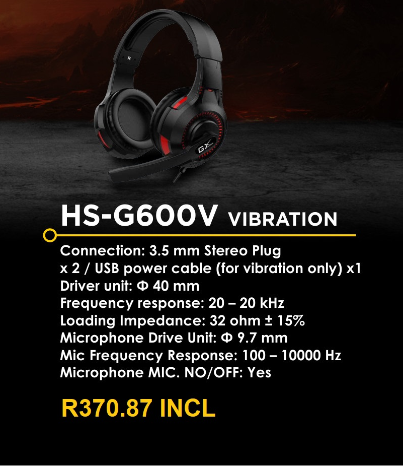 GX HS-G600V GAMING HEADSETS